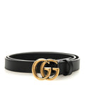 Gucci Calfskin Double G 20mm Belt 80 32 Black