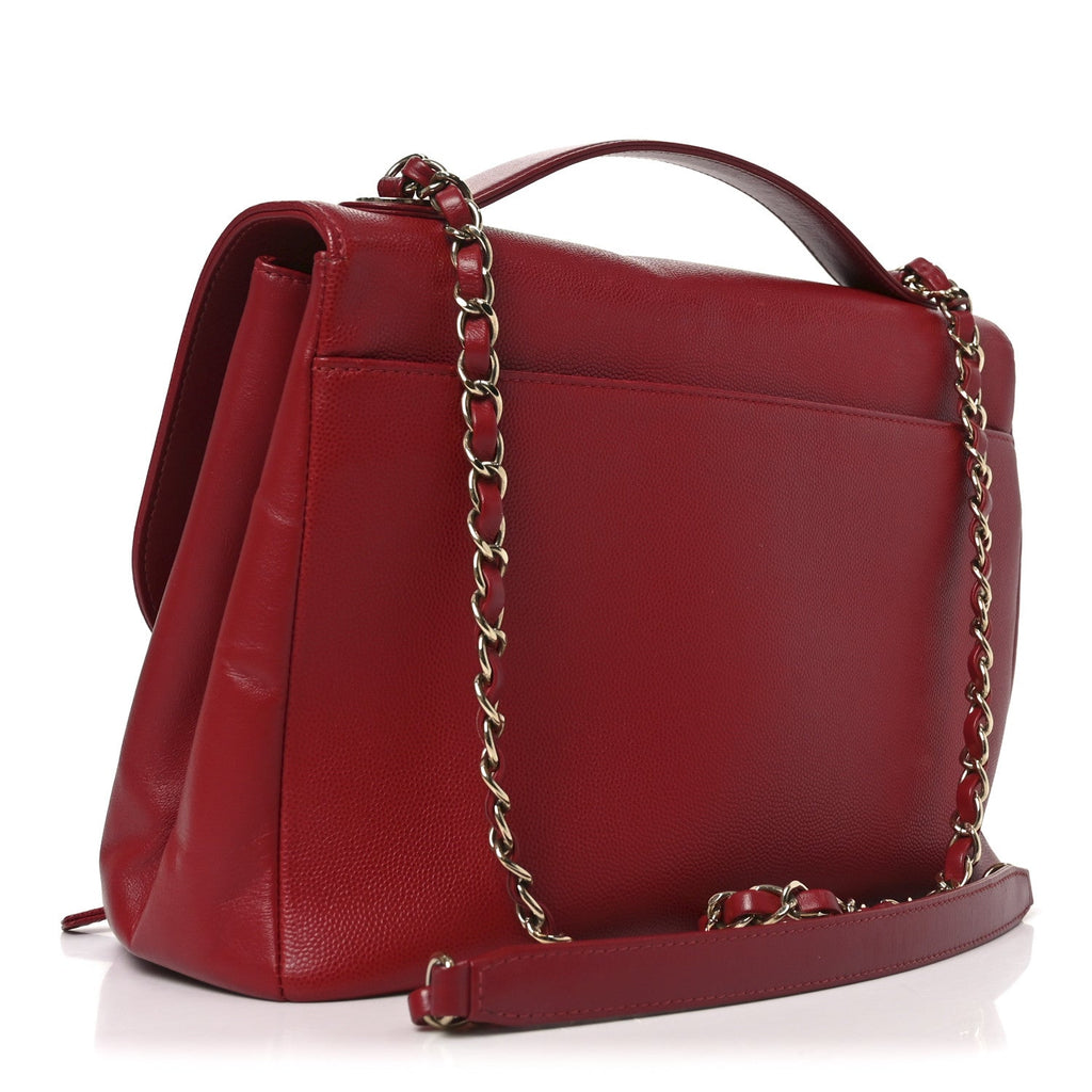 Chanel Caviar Quilted Large Business Affinity Flap Red