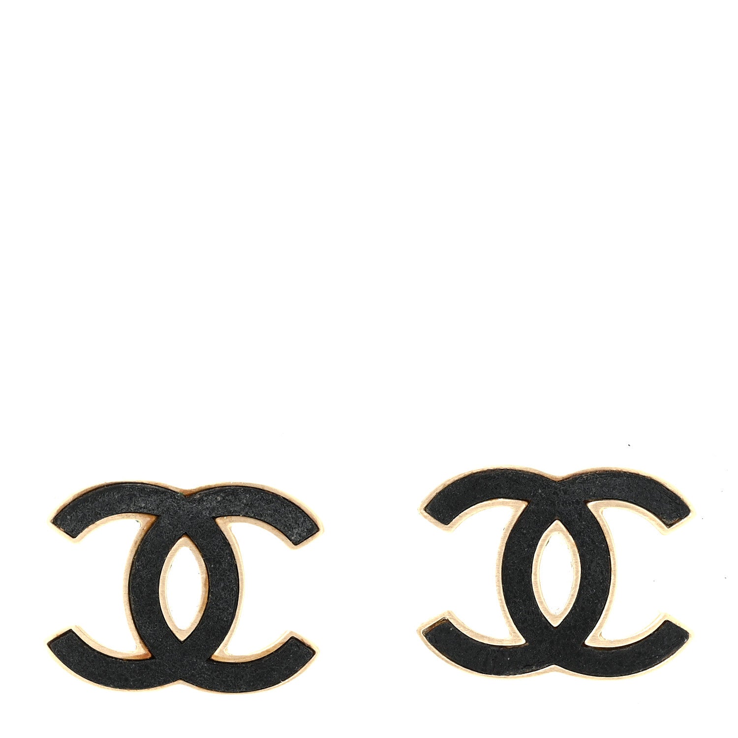 Lambskin CC Earrings Black
