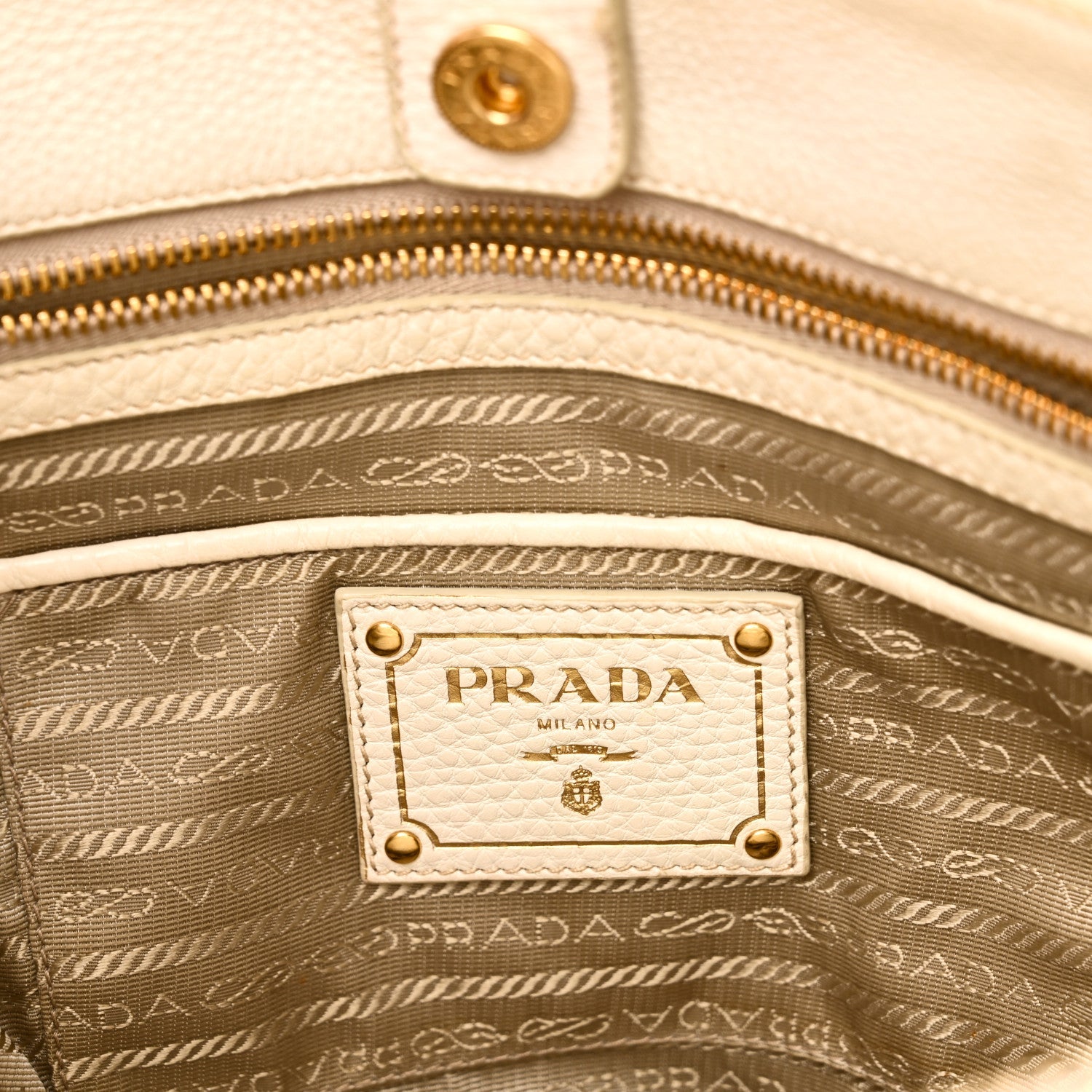 Prada Vitello Daino Tote Talco