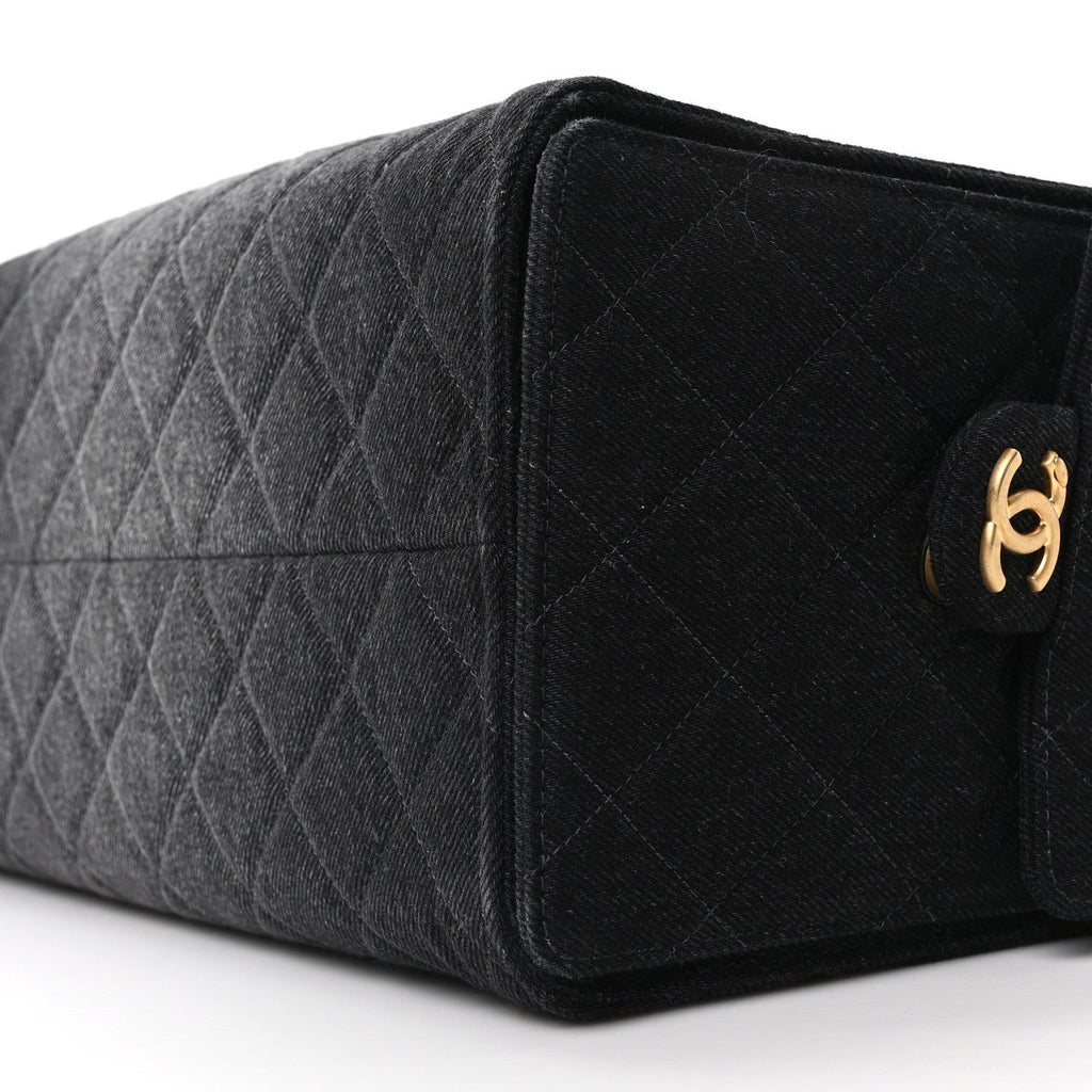 Chanel Washed Denim Quilted Medium Chanel 25 Handbag Black