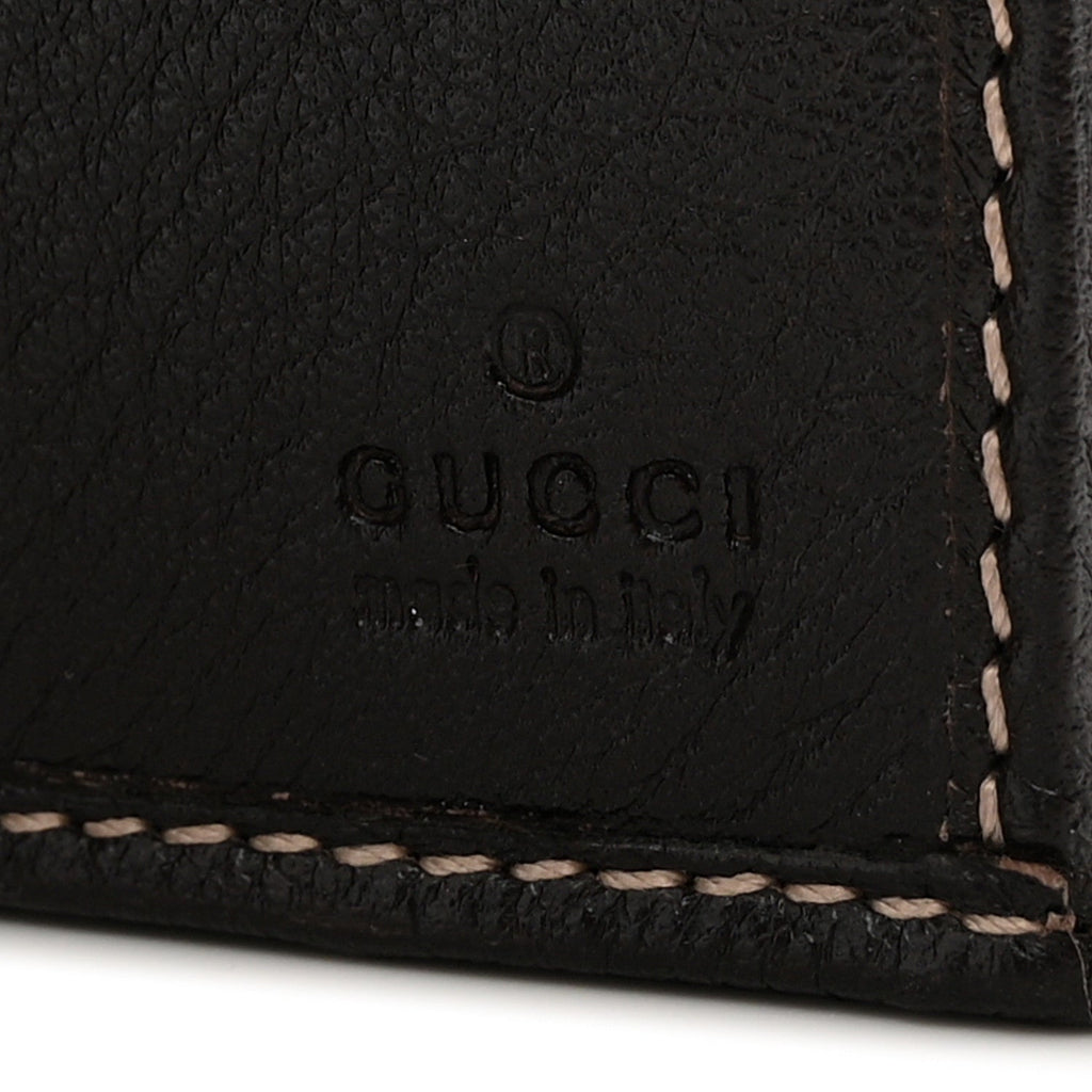 Gucci GG Plus Monogram Icon Bar Continental Flap Wallet Dark Brown