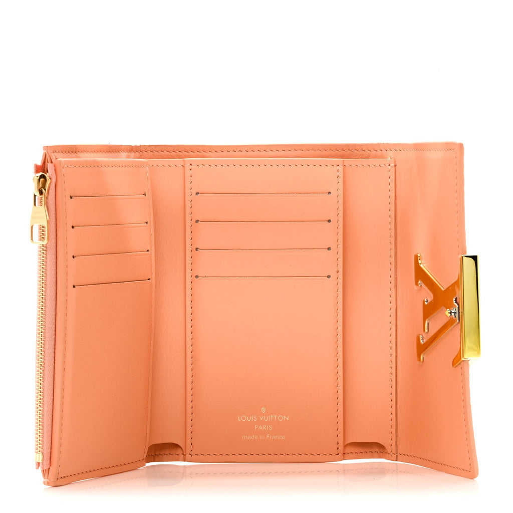 Louis Vuitton Taurillon Capucines Compact Maxi Wallet Apricot Orange