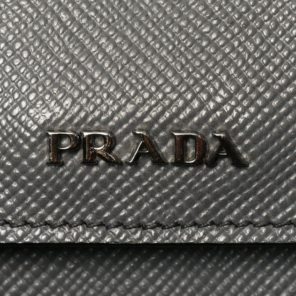 Prada Saffiano Cuir Convertible Top Handle Tote Marmo