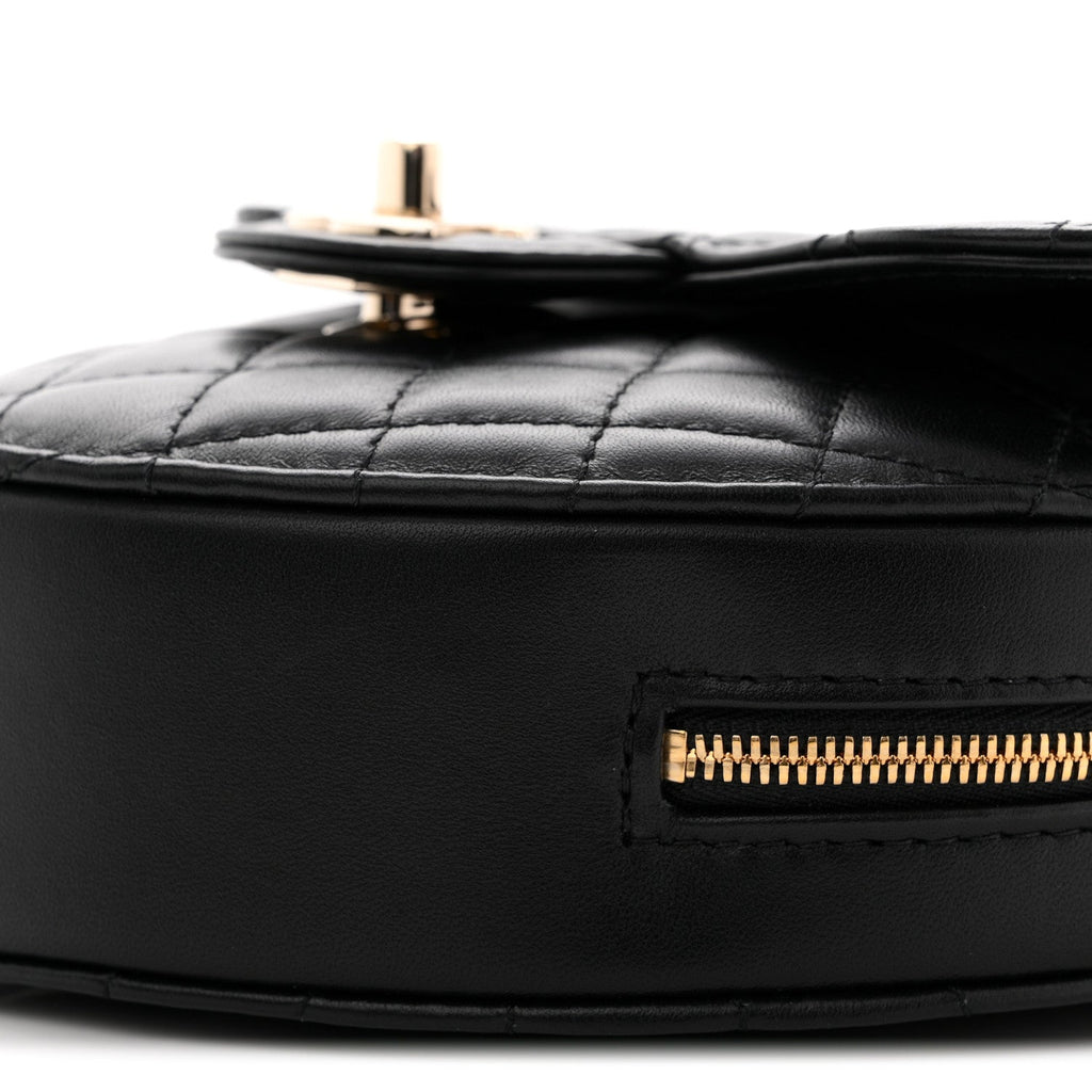 Chanel Lambskin Quilted CC In Love Heart Bag Black