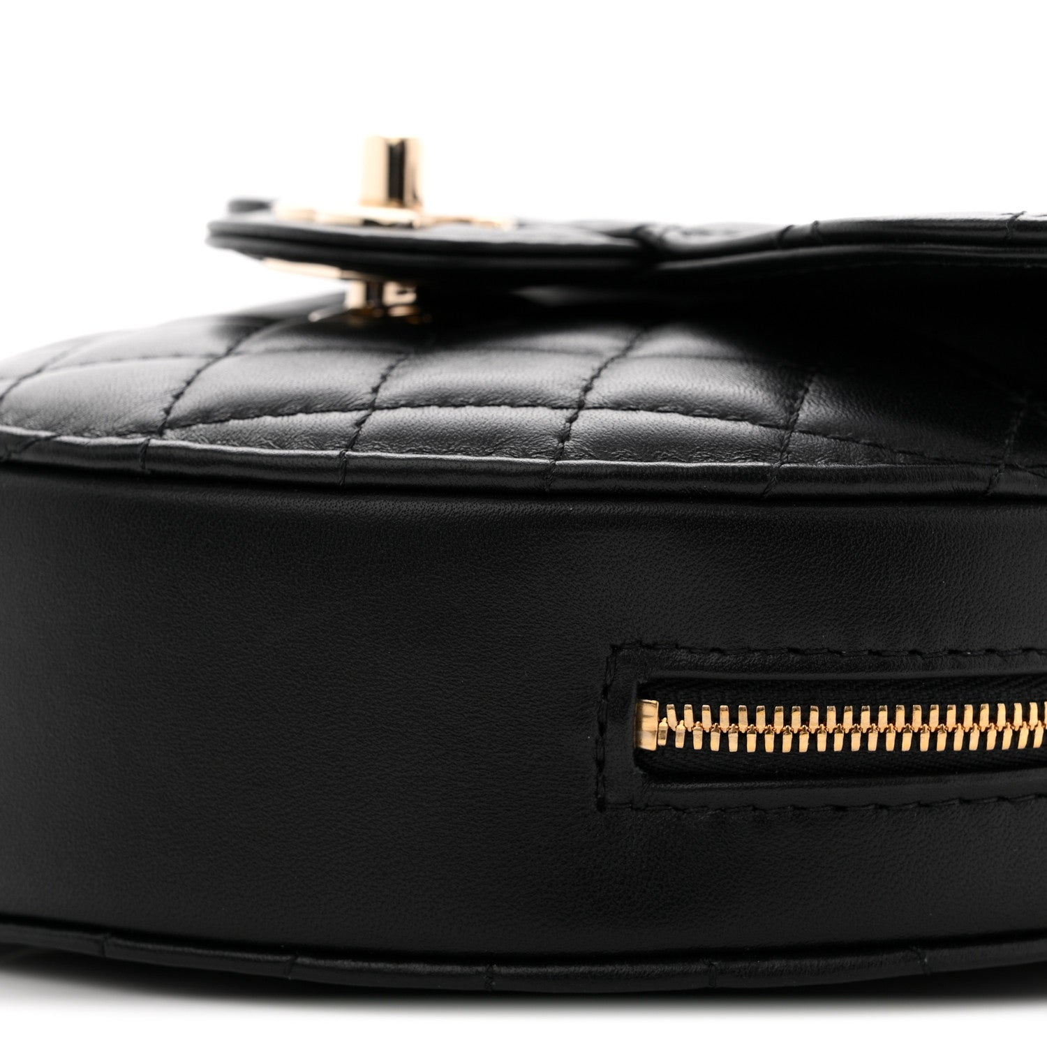 Chanel Lambskin Quilted CC In Love Heart Bag Black