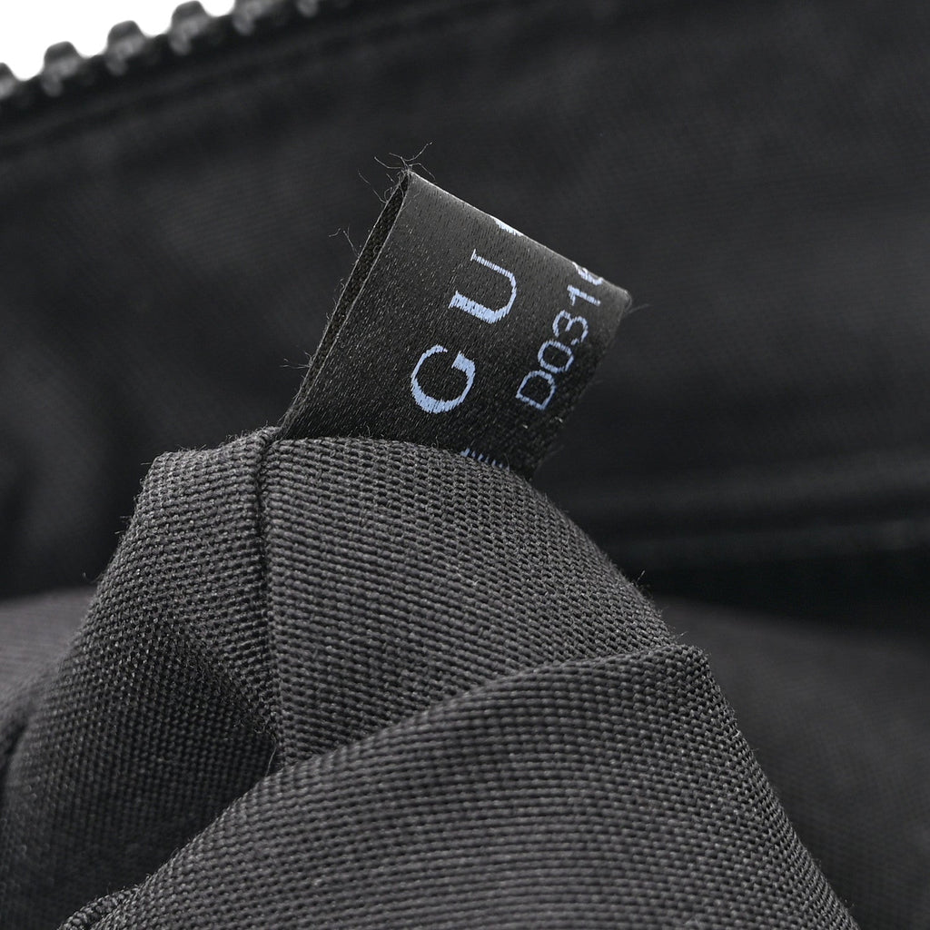 Gucci Nylon Monogram Small Flat Messenger Bag Black