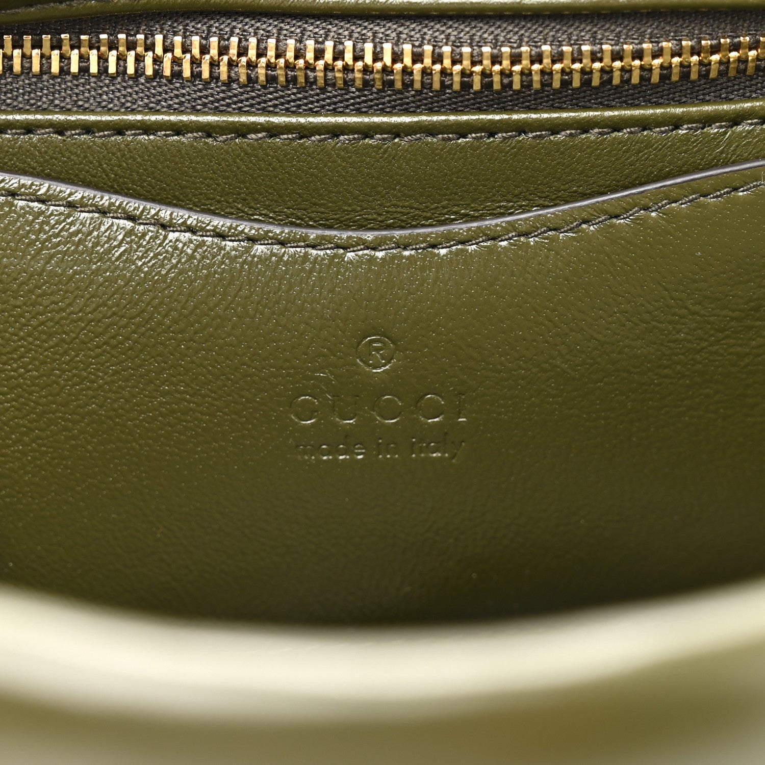 Gucci Lambskin Mini GG Milano Top Handle Shoulder Bag Green