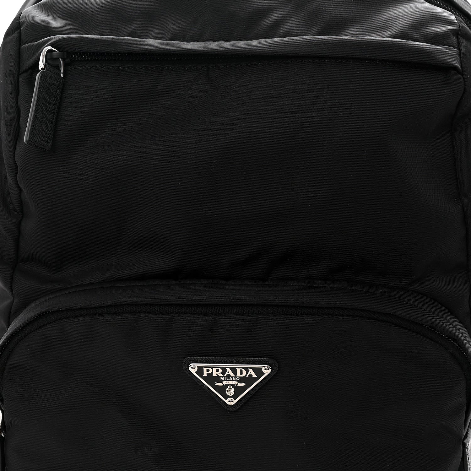 Prada Re-Nylon Saffiano Zip Backpack Black