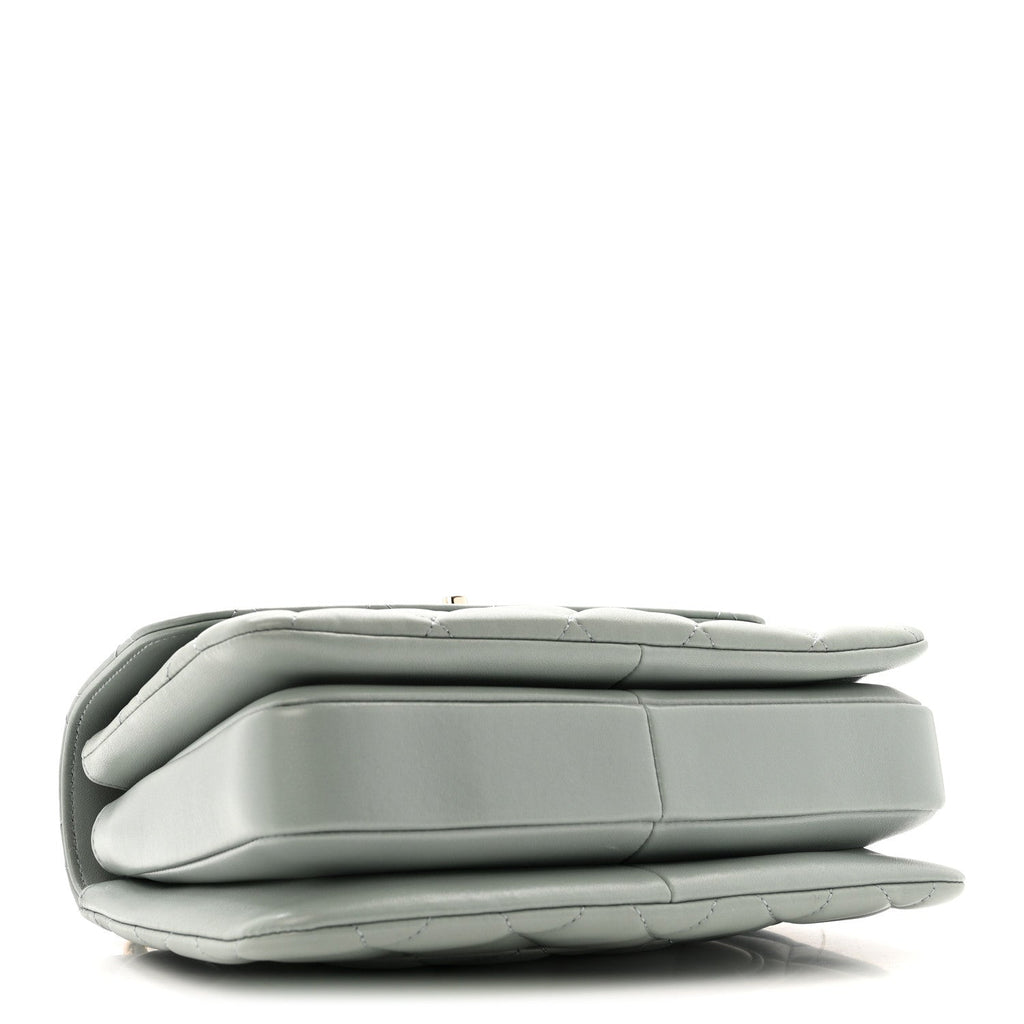 Chanel Lambskin Quilted Small Trendy CC Flap Dual Handle Bag Grey