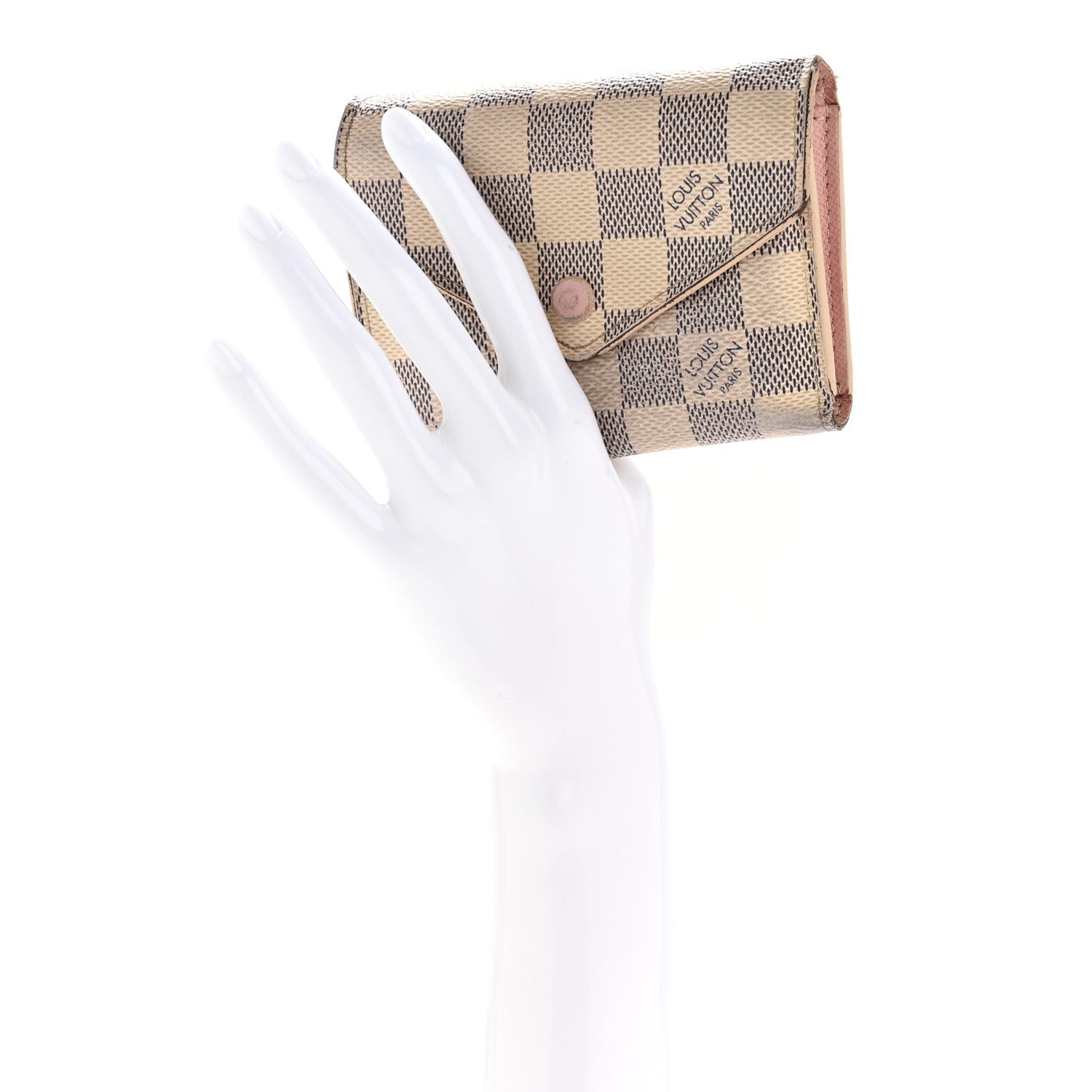 Louis Vuitton Damier Azur Victorine Wallet Rose Ballerine