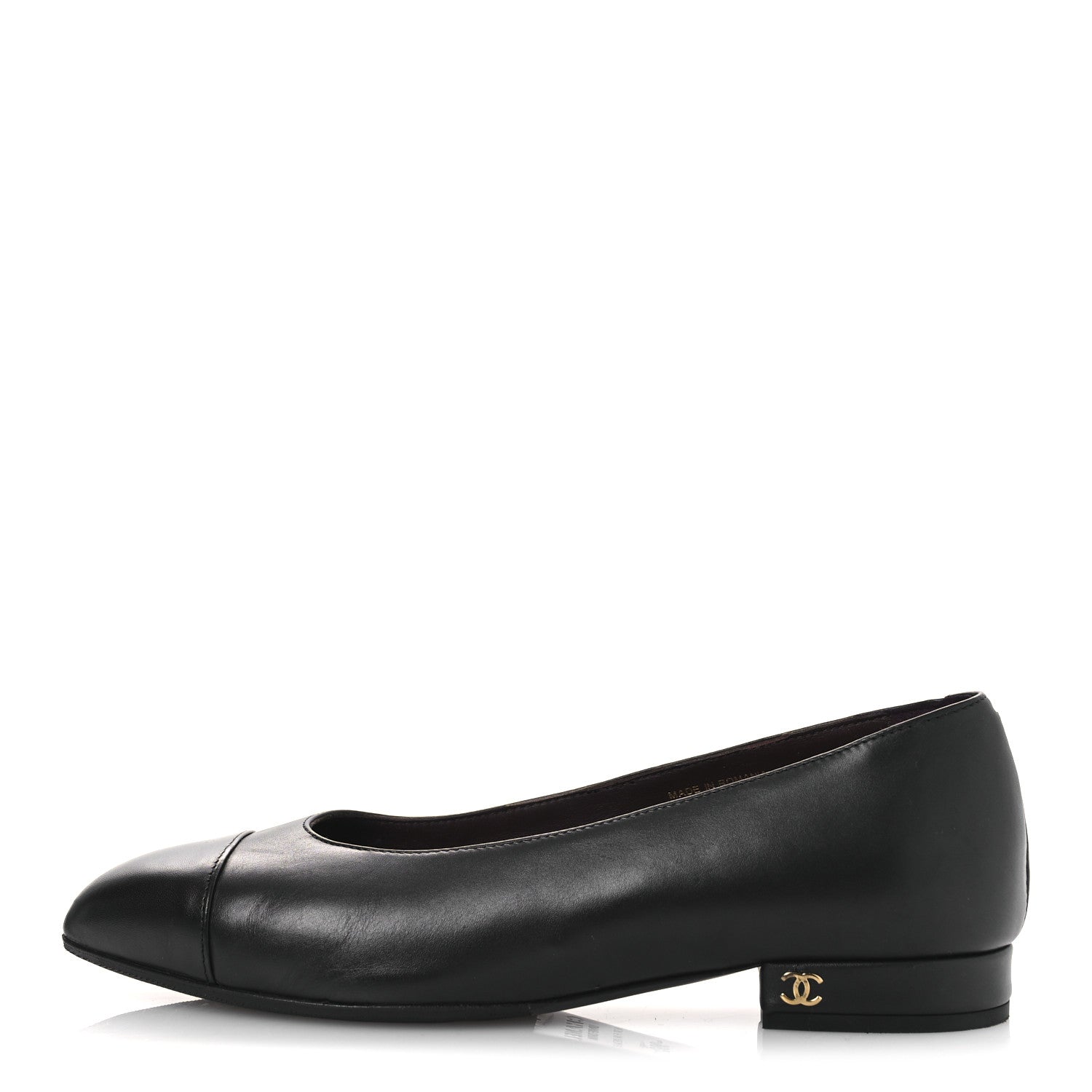 Lambskin Cap Toe CC Uniform Pumps 36 Black
