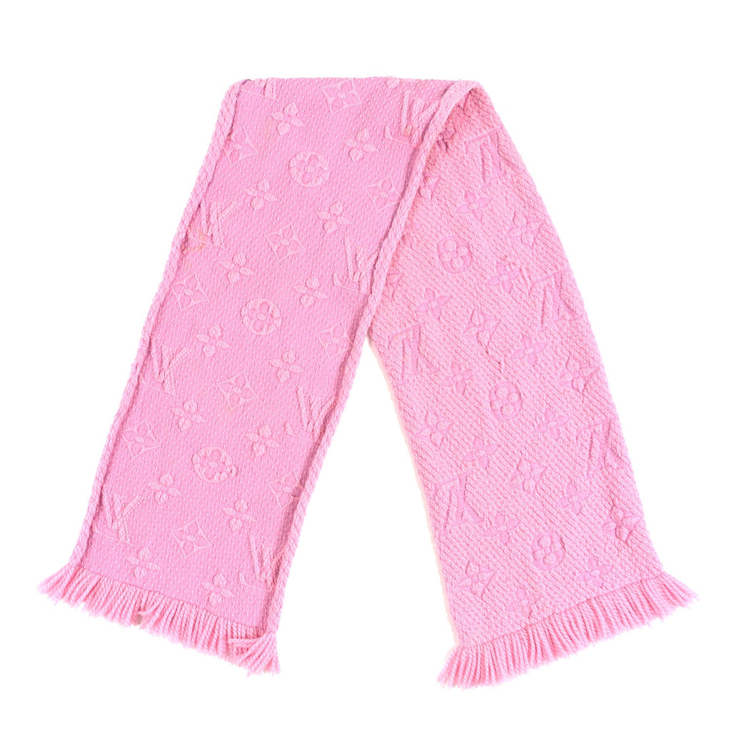 Louis Vuitton Wool Silk Logomania Scarf Rose