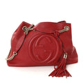 Gucci Pebbled Calfskin Medium Soho Chain Shoulder Bag Tabasco Red