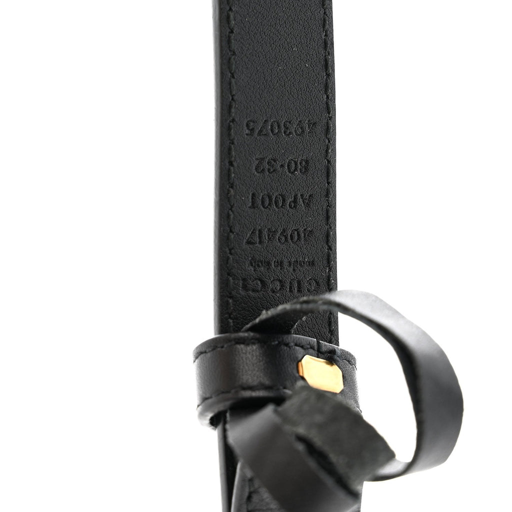 Gucci Calfskin Double G 20mm Belt 80 32 Black