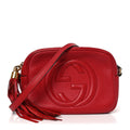 Gucci Pebbled Calfskin Small Soho Disco Bag Tabasco Red