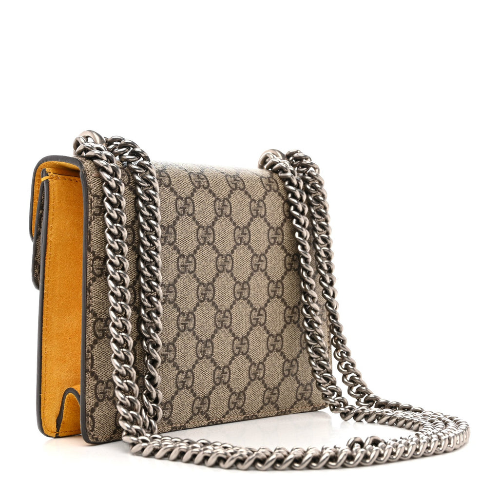 Gucci GG Supreme Monogram Mini Dionysus Shoulder Bag Yellow