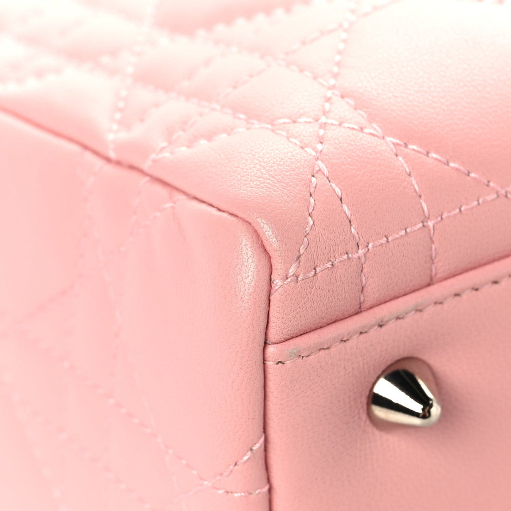 Christian Dior Lambskin Cannage Medium Lady Dior Light Pink