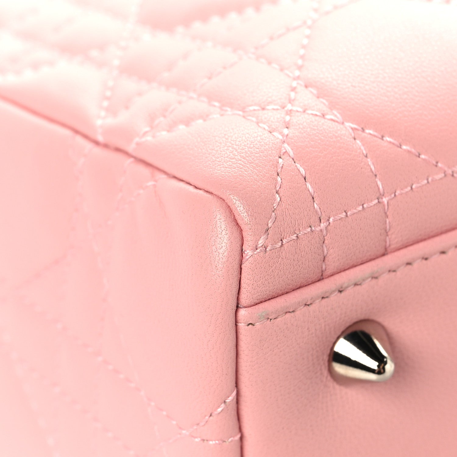 Christian Dior Lambskin Cannage Medium Lady Dior Light Pink