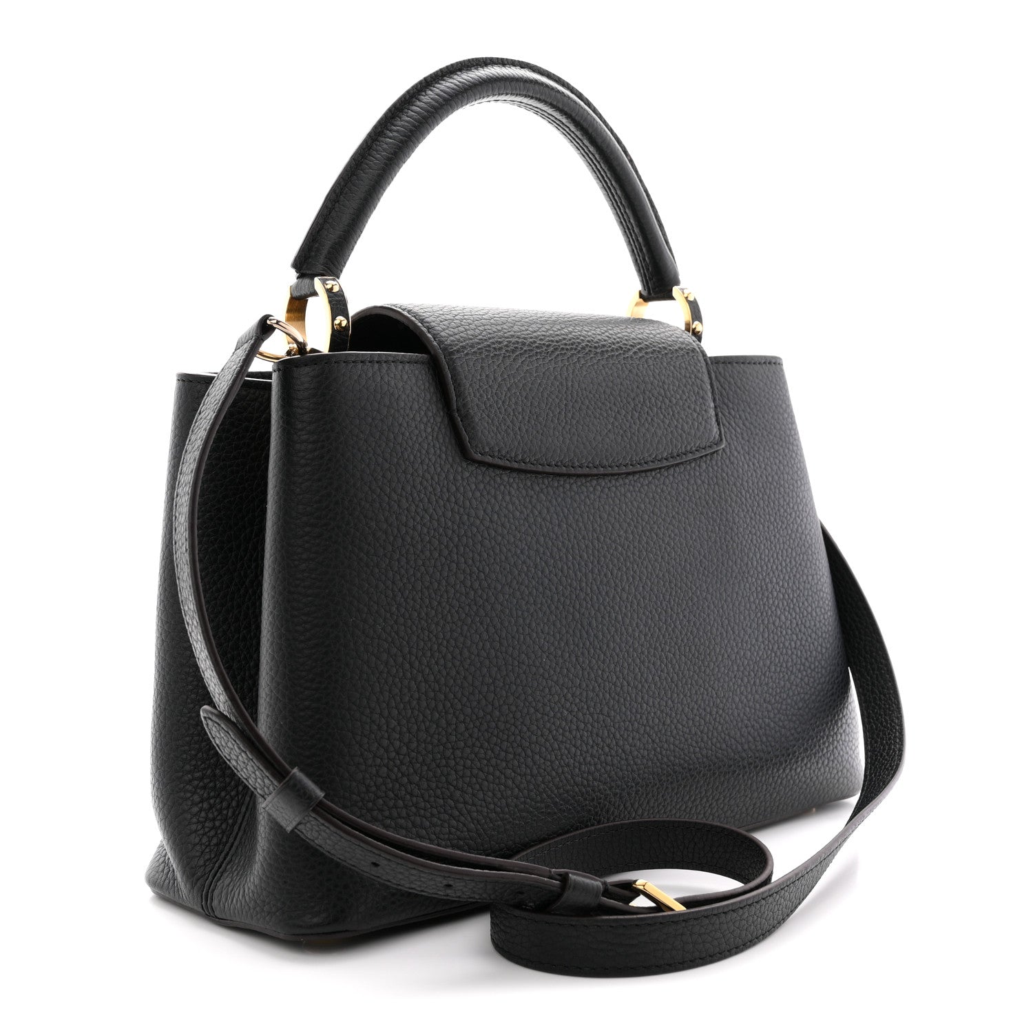 Louis Vuitton Taurillon Capucines MM Black Fuchsia