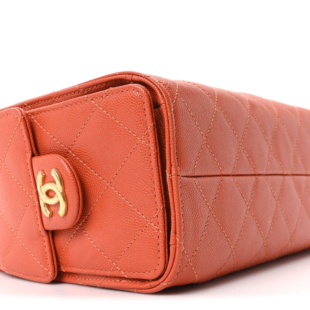 Chanel Caviar Quilted Mini Chanel 25 Handbag Dark Orange