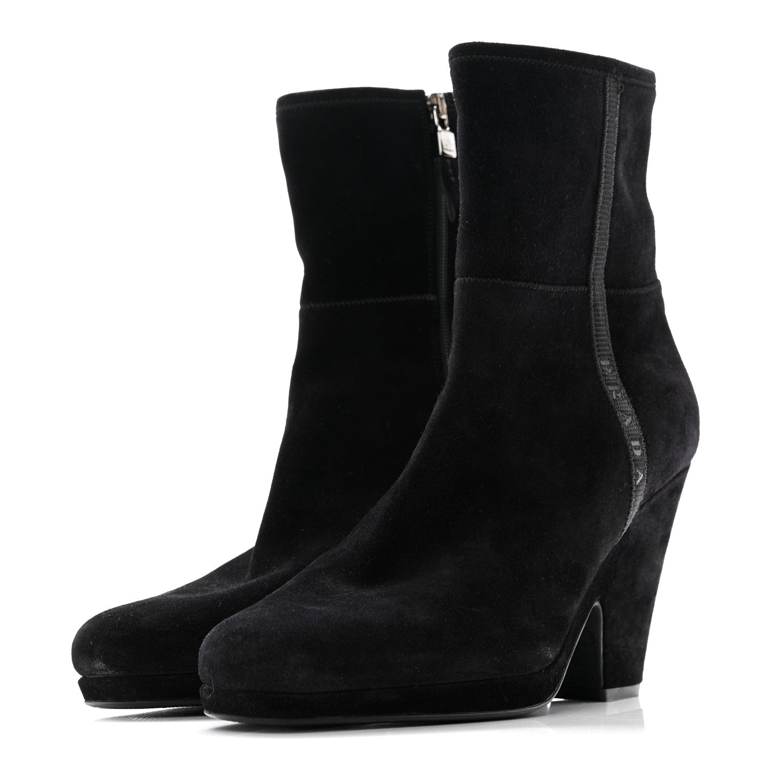 Prada Scamosciato Zip Boots 40 Black