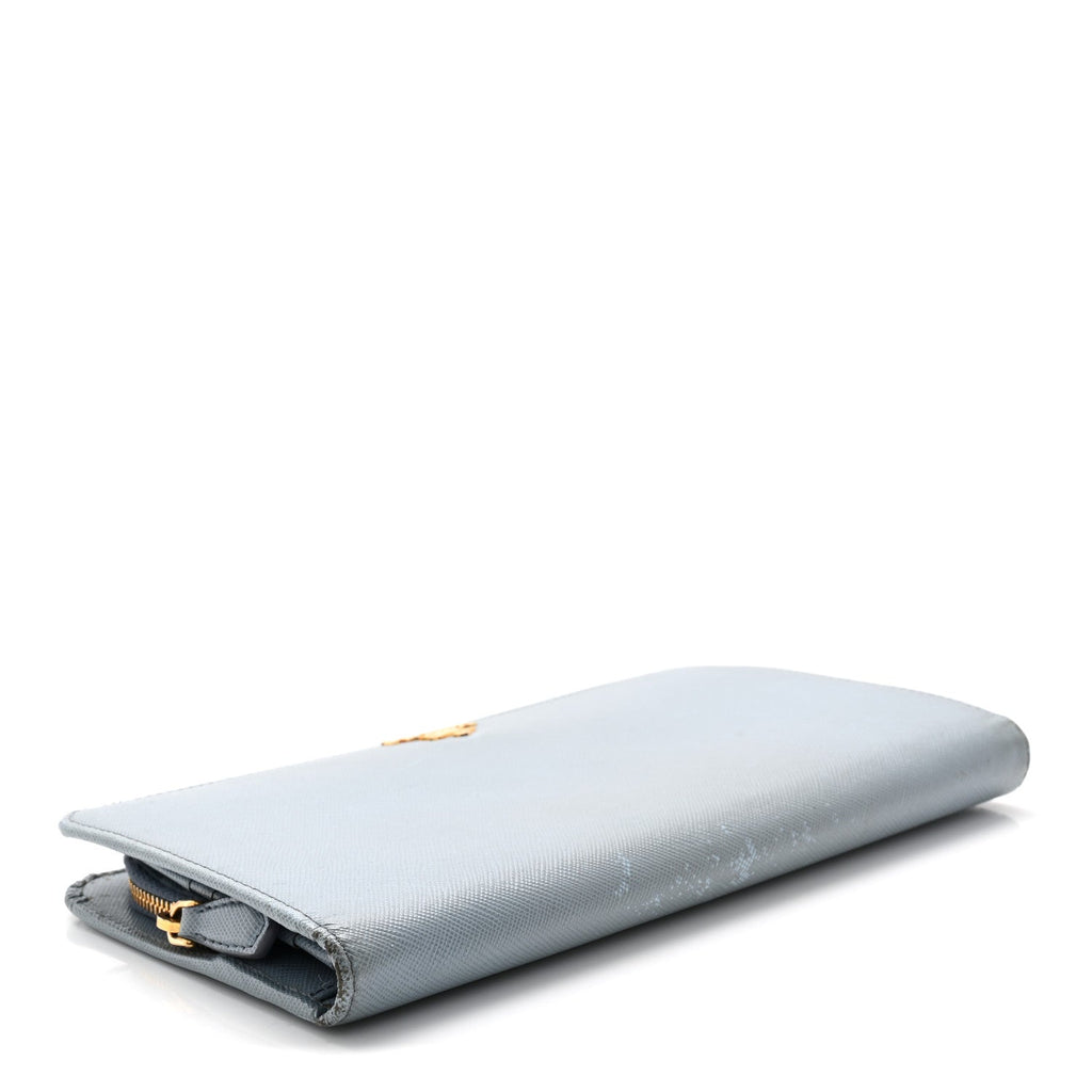 Prada Saffiano Metal Continental Wallet Astrale