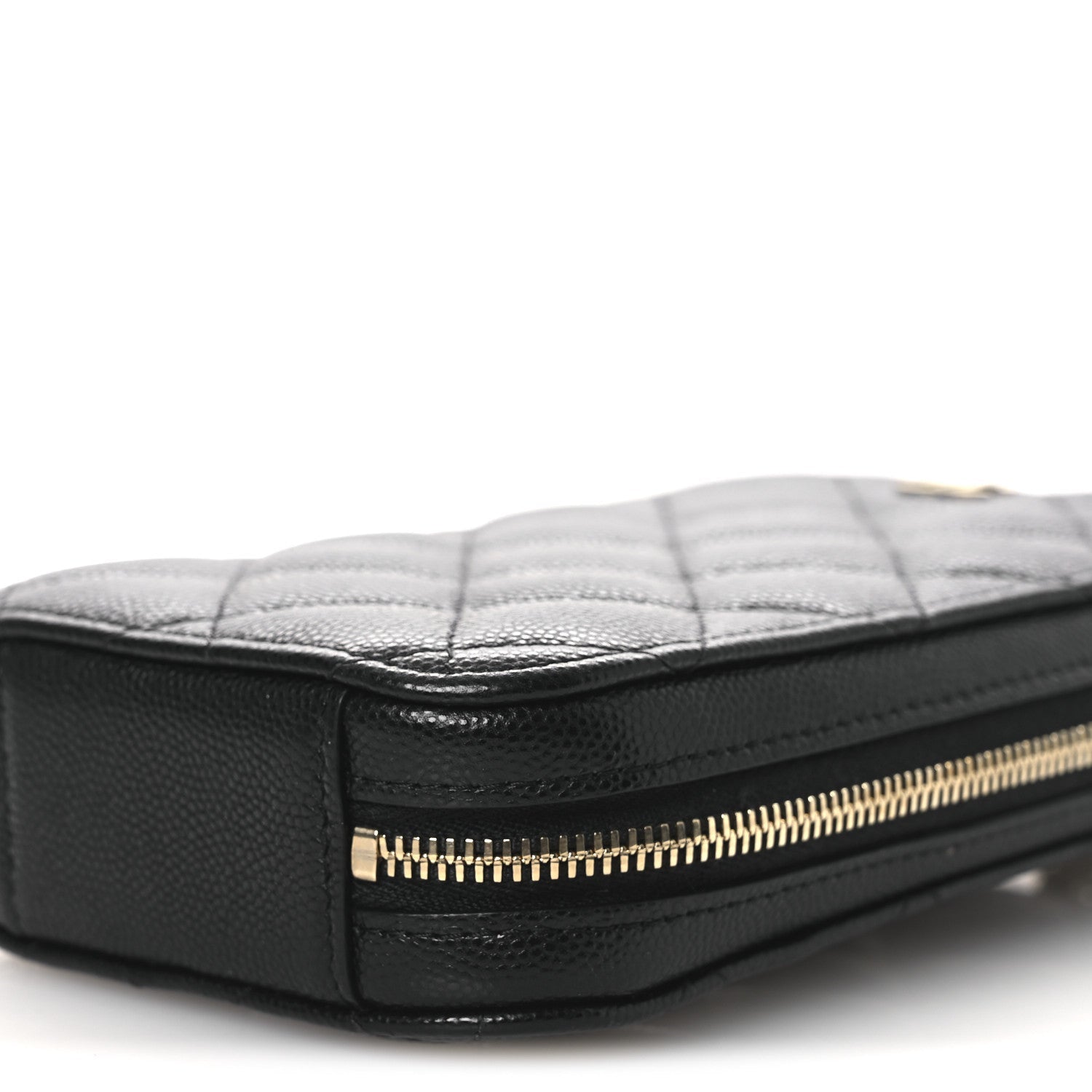 Chanel Caviar Quilted Phone Holder Wallet On Chain WOC Black