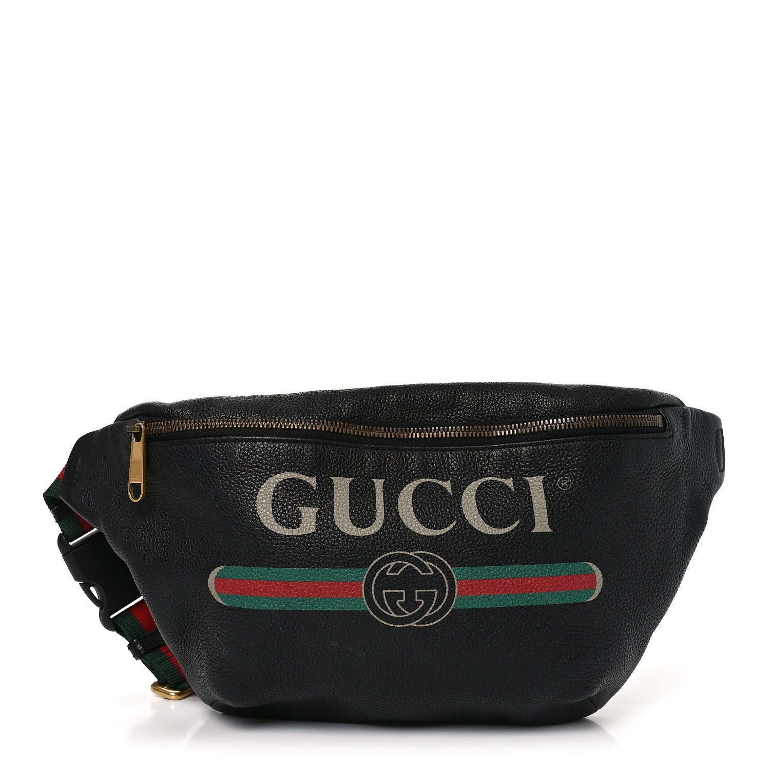 Gucci Grained Calfskin Small Logo Belt Bag Black