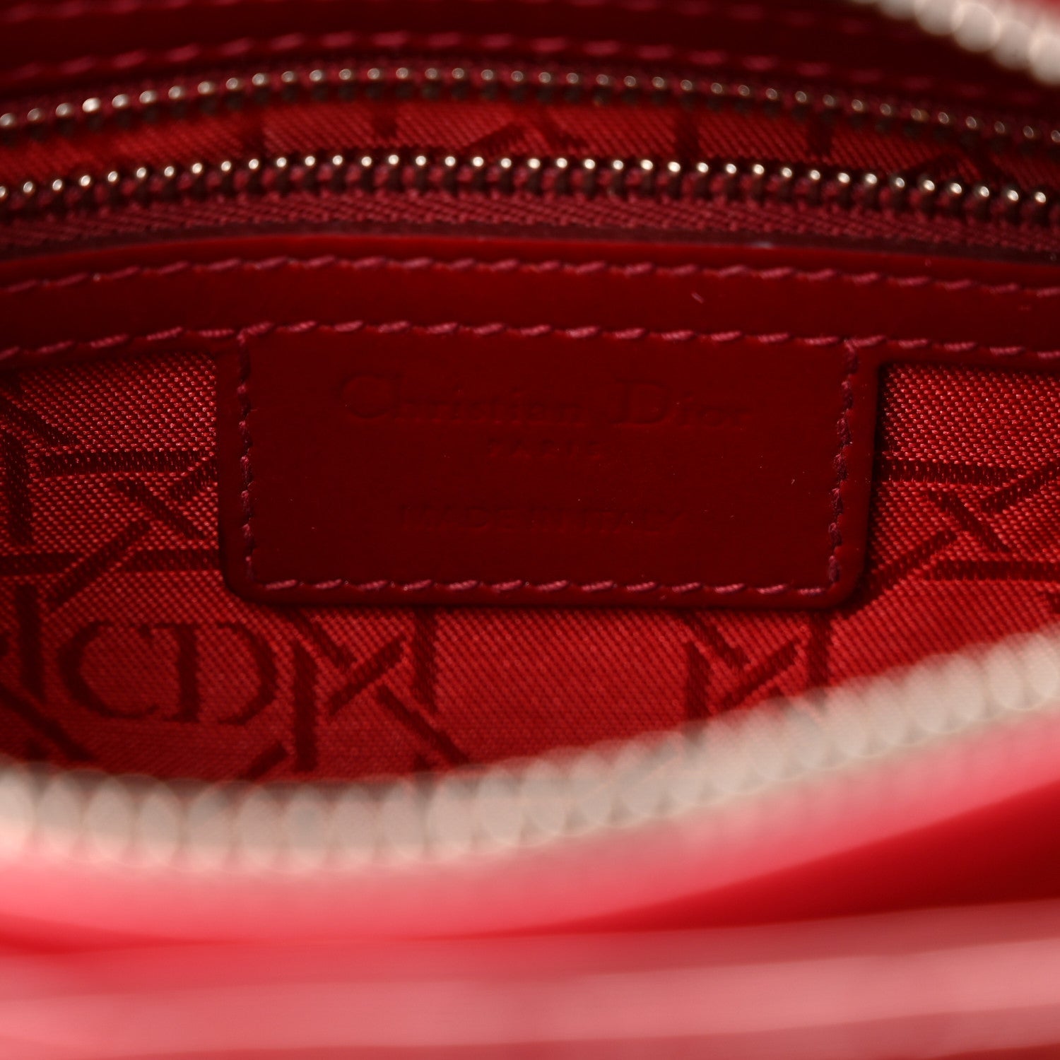 Christian Dior Patent Cannage Medium Lady Dior Red