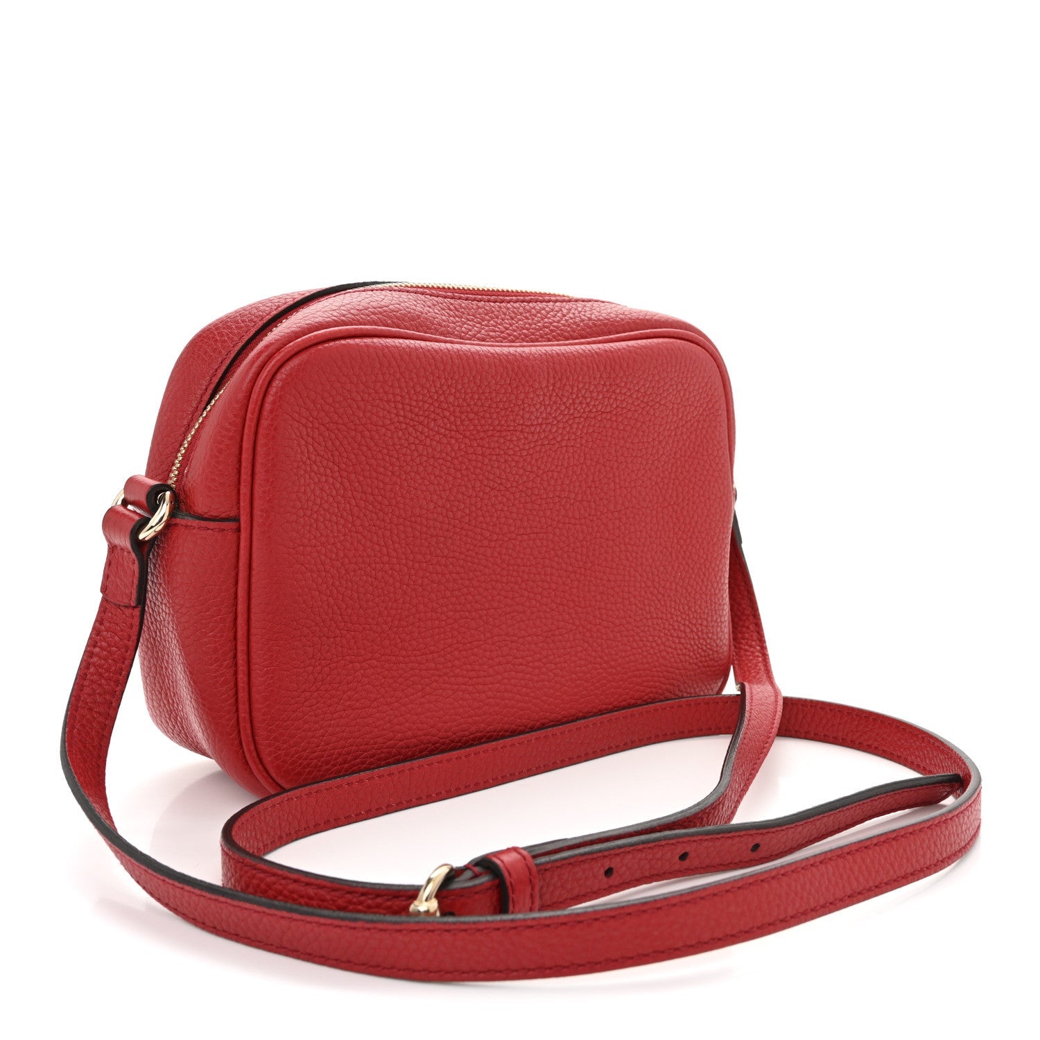 Gucci Pebbled Calfskin Small Soho Disco Bag Tabasco Red