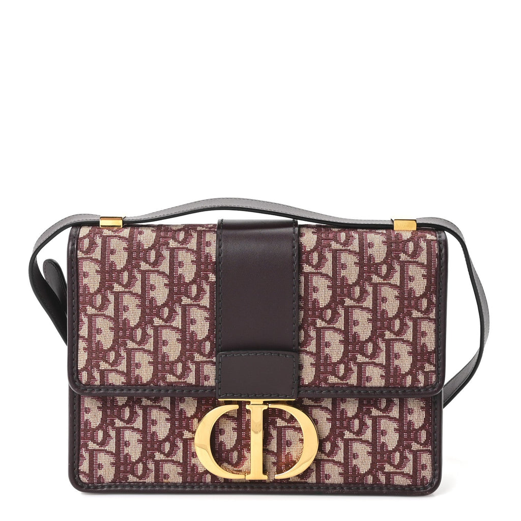 Christian Dior Oblique 30 Montaigne Flap Bag Burgundy