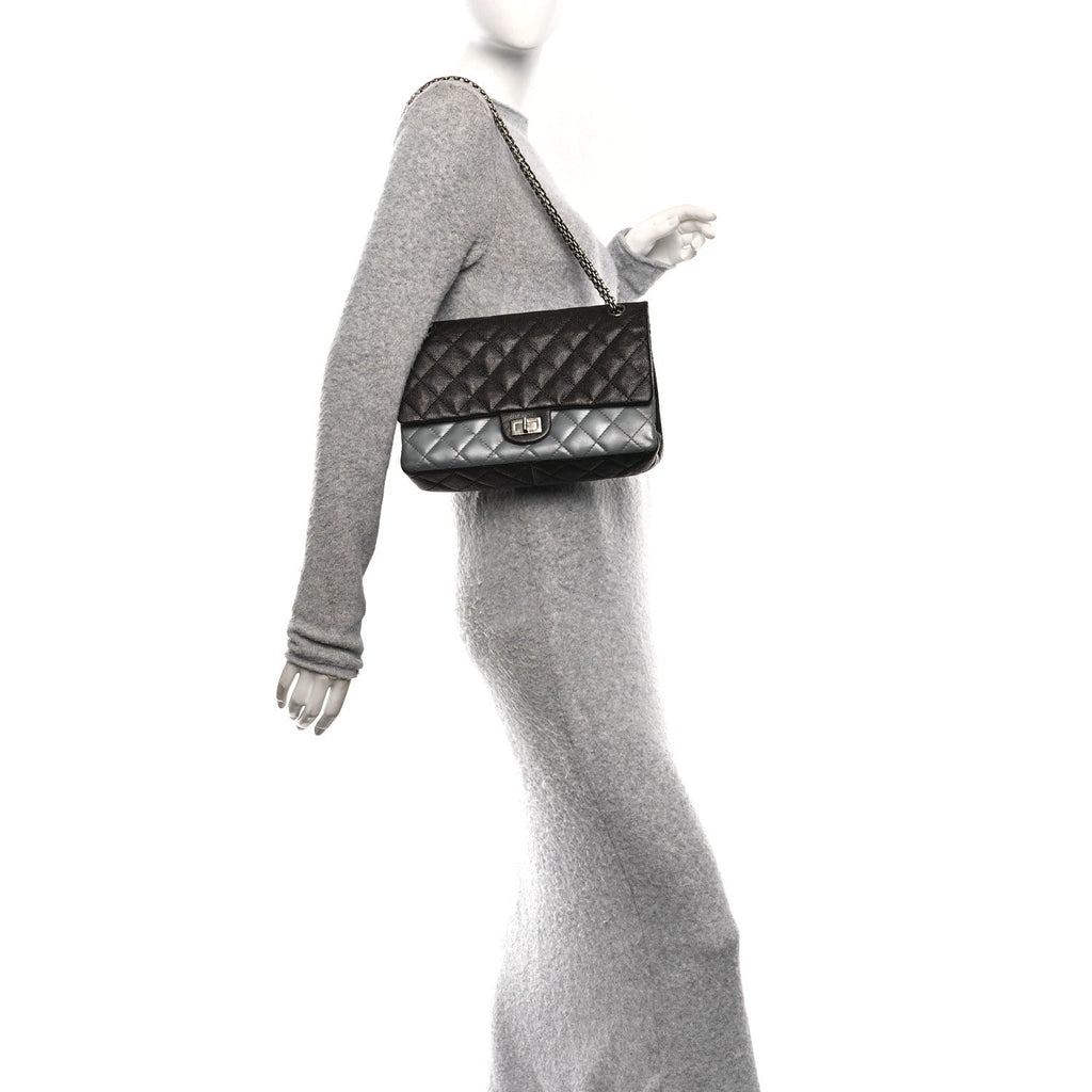 Chanel Caviar Iridescent Calfskin 2.55 Reissue 226 Flap Brown Grey