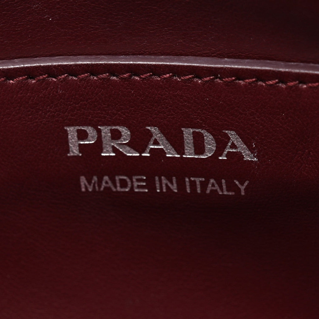 Prada Soft Calfskin Impunture Diagramme Small Camera Bag Granato