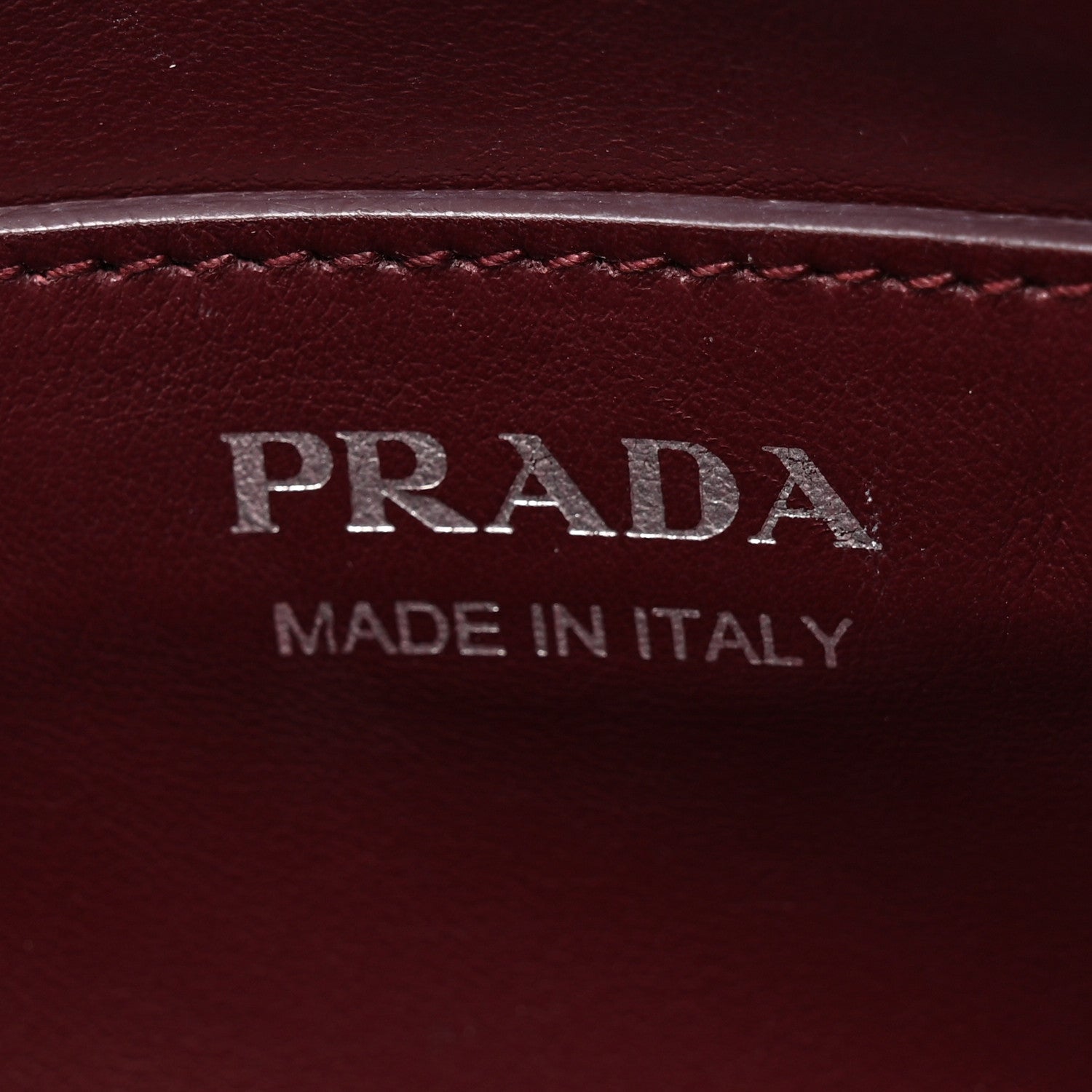 Prada Soft Calfskin Impunture Diagramme Small Camera Bag Granato