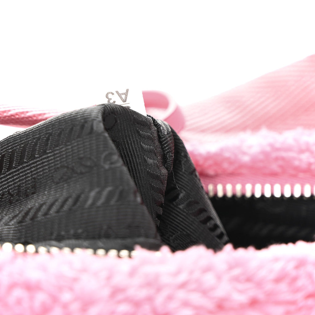 Prada Terry Cloth Mini Re-Edition 2000 Bag Petalo Black