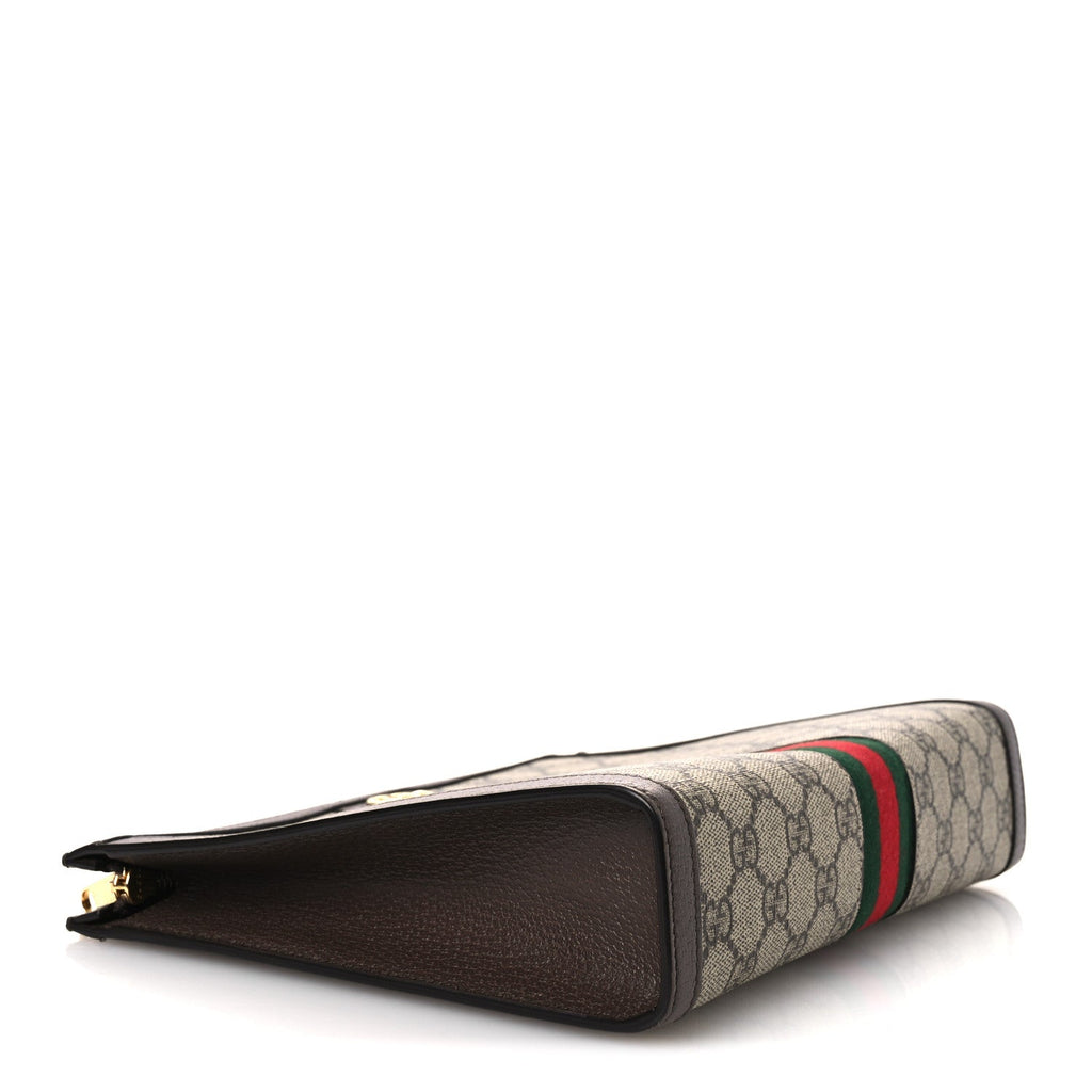 Gucci GG Supreme Monogram Web Ophidia Pouch Brown