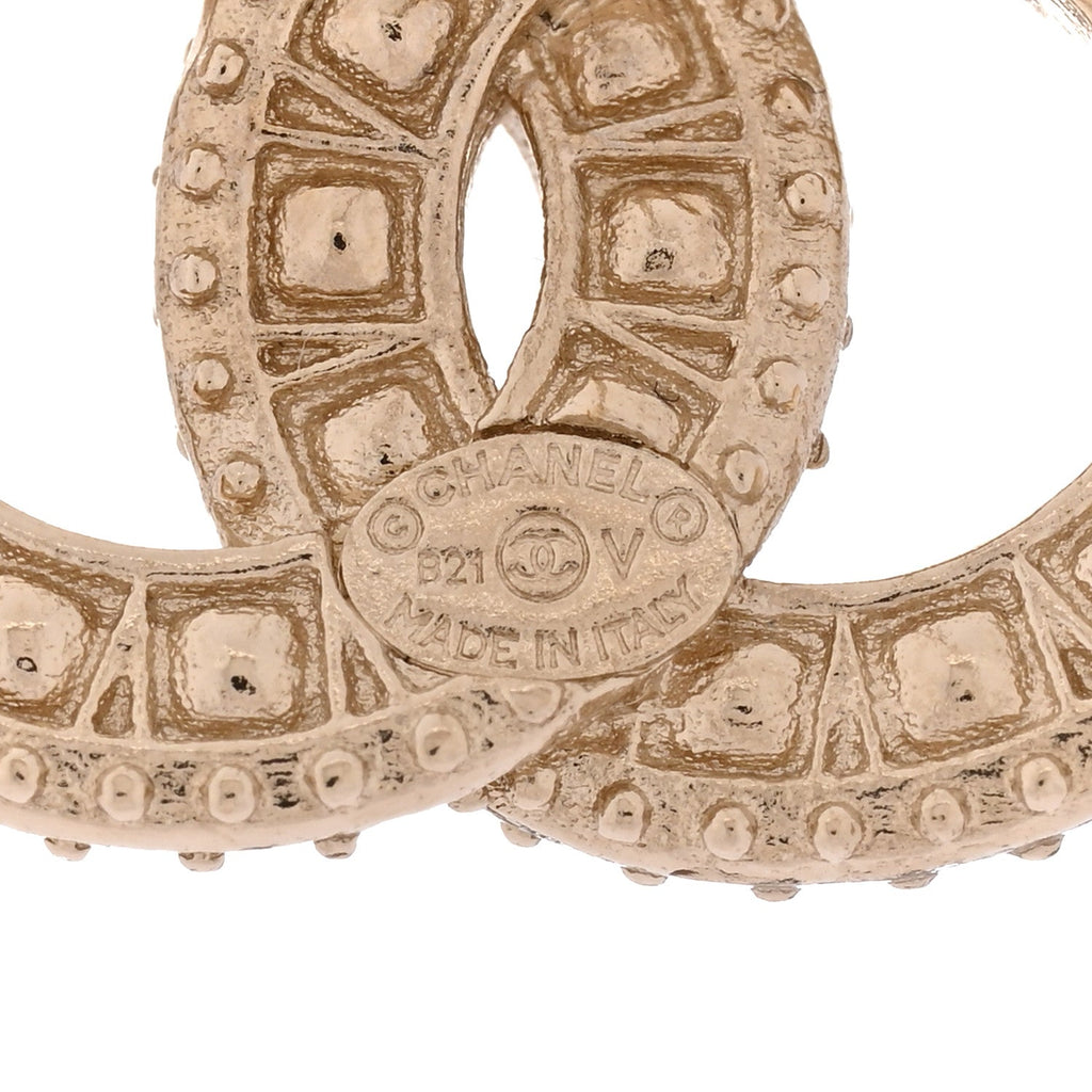 Crystal Timeless CC Earrings Light Gold