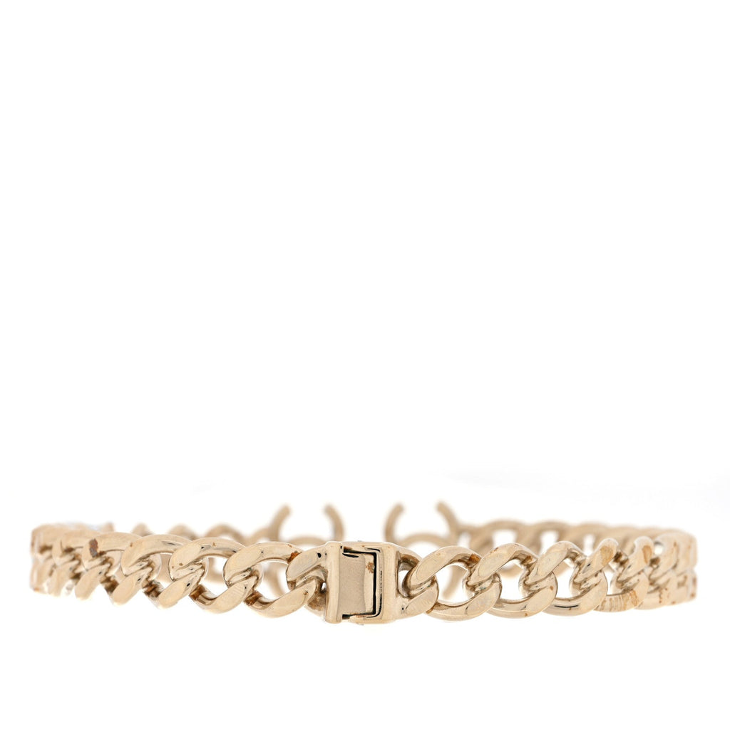 Metal CC Chain Link Choker Necklace M Gold