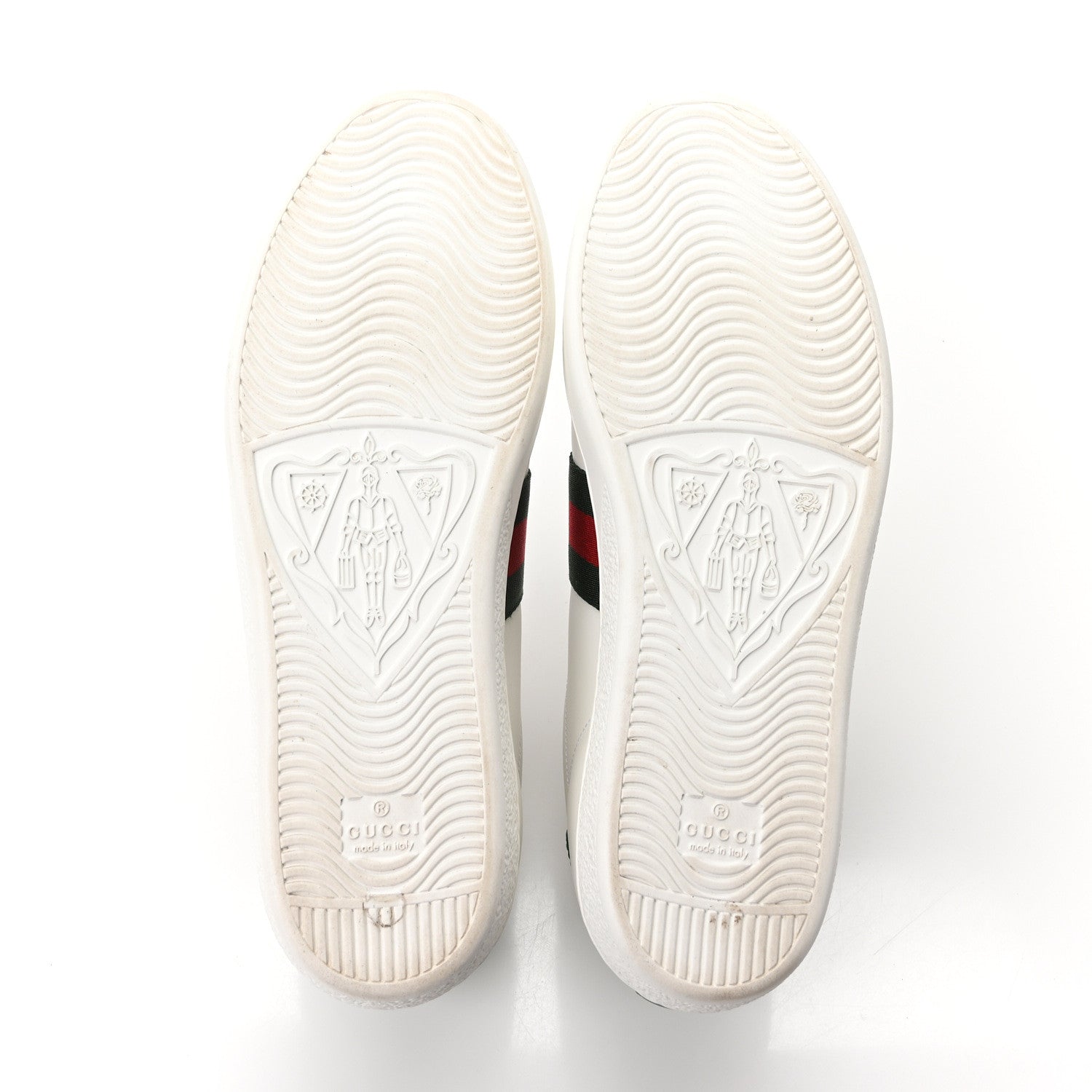 Gucci Calfskin Web Embroidered Womens Ace Sneakers 40 White