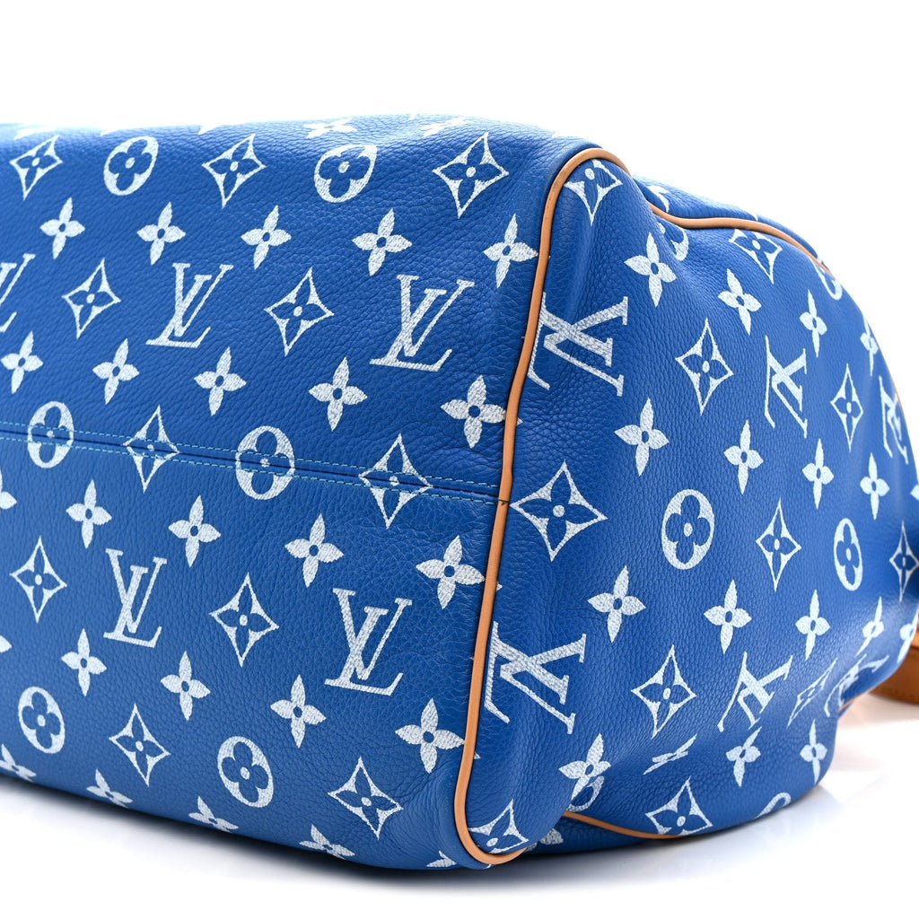 Louis Vuitton Calfskin Monogram Speedy P9 Bandouliere 40 Blue