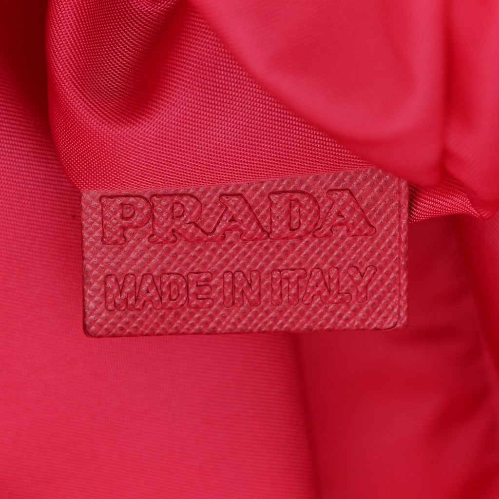 Prada Tessuto Nylon Saffiano Tote Papaya Ibisco