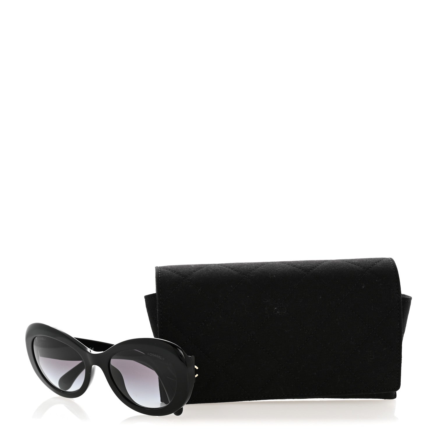 Acetate Polarized Oval CC Sunglasses 5469-B-A Black