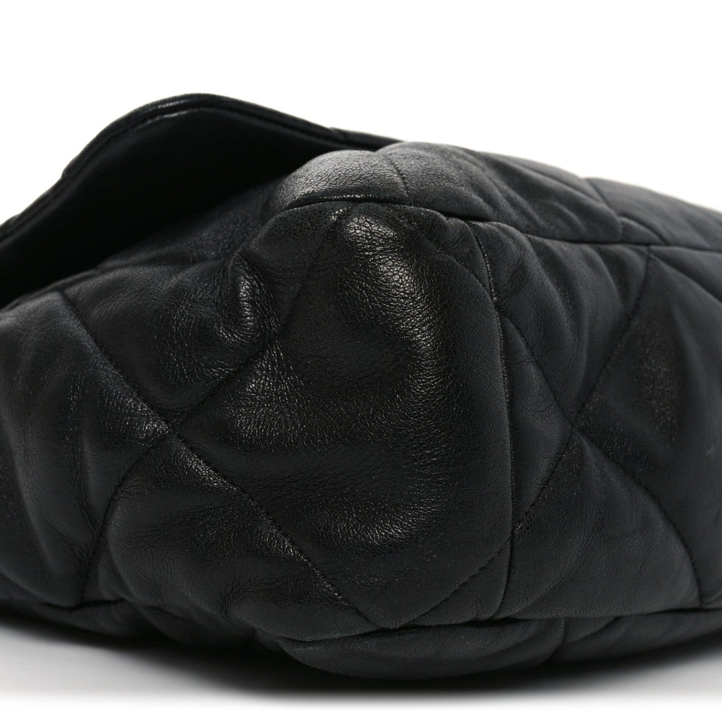 Chanel Lambskin Quilted Maxi Chanel 19 Flap Black