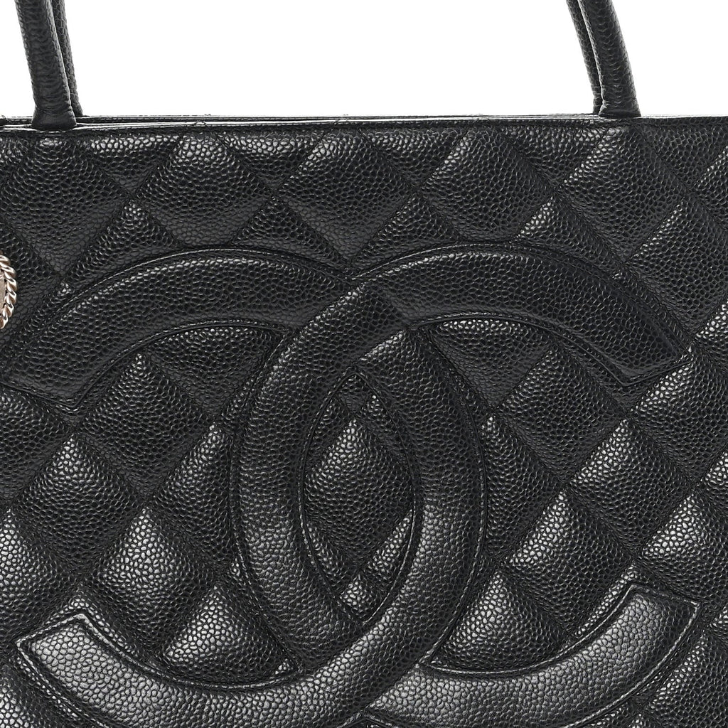 Chanel Caviar Quilted Medallion Tote Black