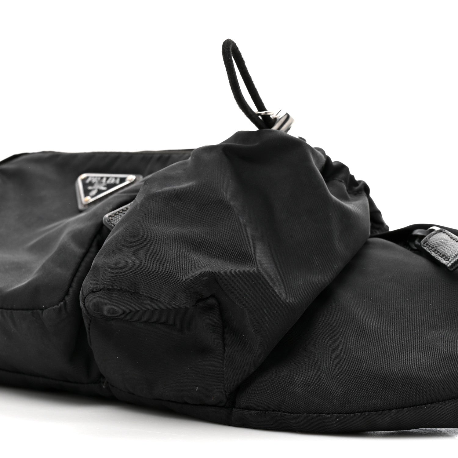 Prada Re-Nylon Saffiano Metal Triple Pocket Belt Bag Black