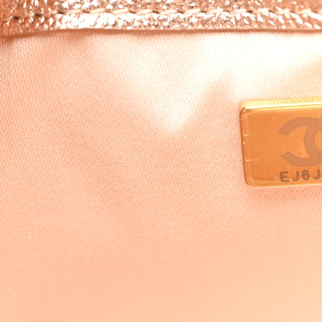 Chanel Metallic Caviar Quilted Mini Chanel 25 Handbag Copper