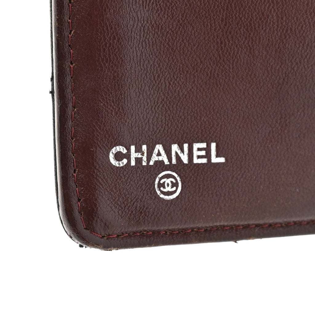 Lambskin Quilted Yen Wallet Black