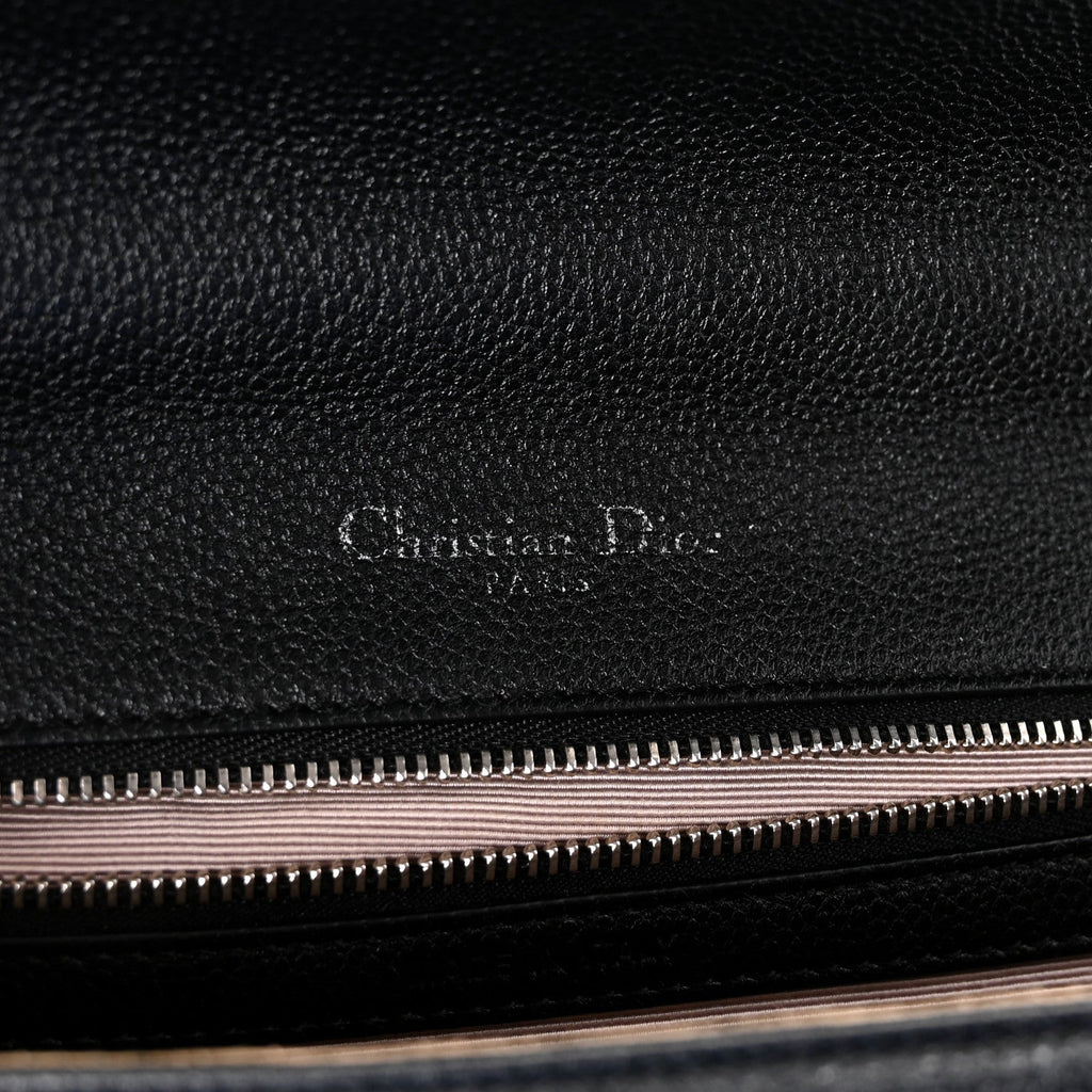 Christian Dior Grained Calfskin Medium Diorama Flap Bag Black