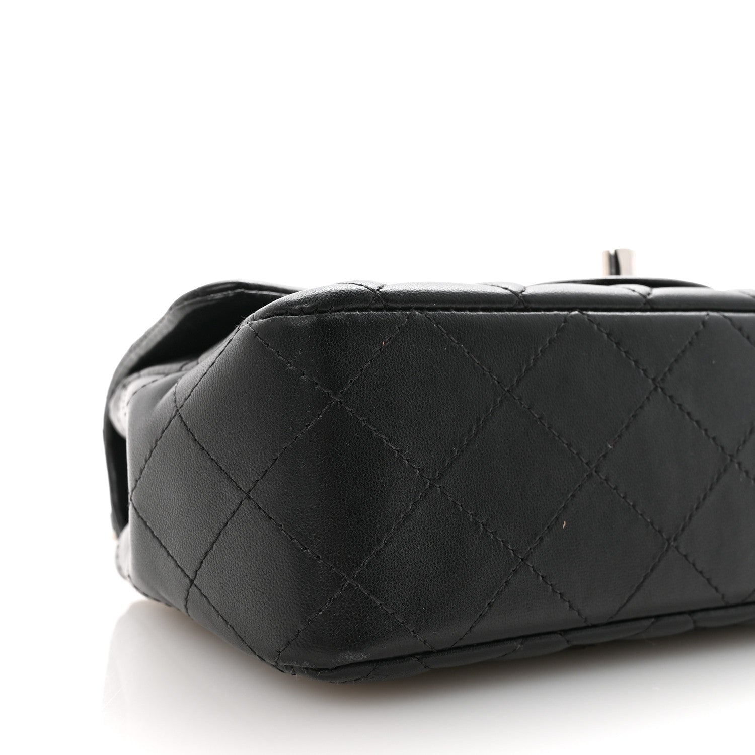 Chanel Lambskin Quilted Mini Rectangular Flap Black